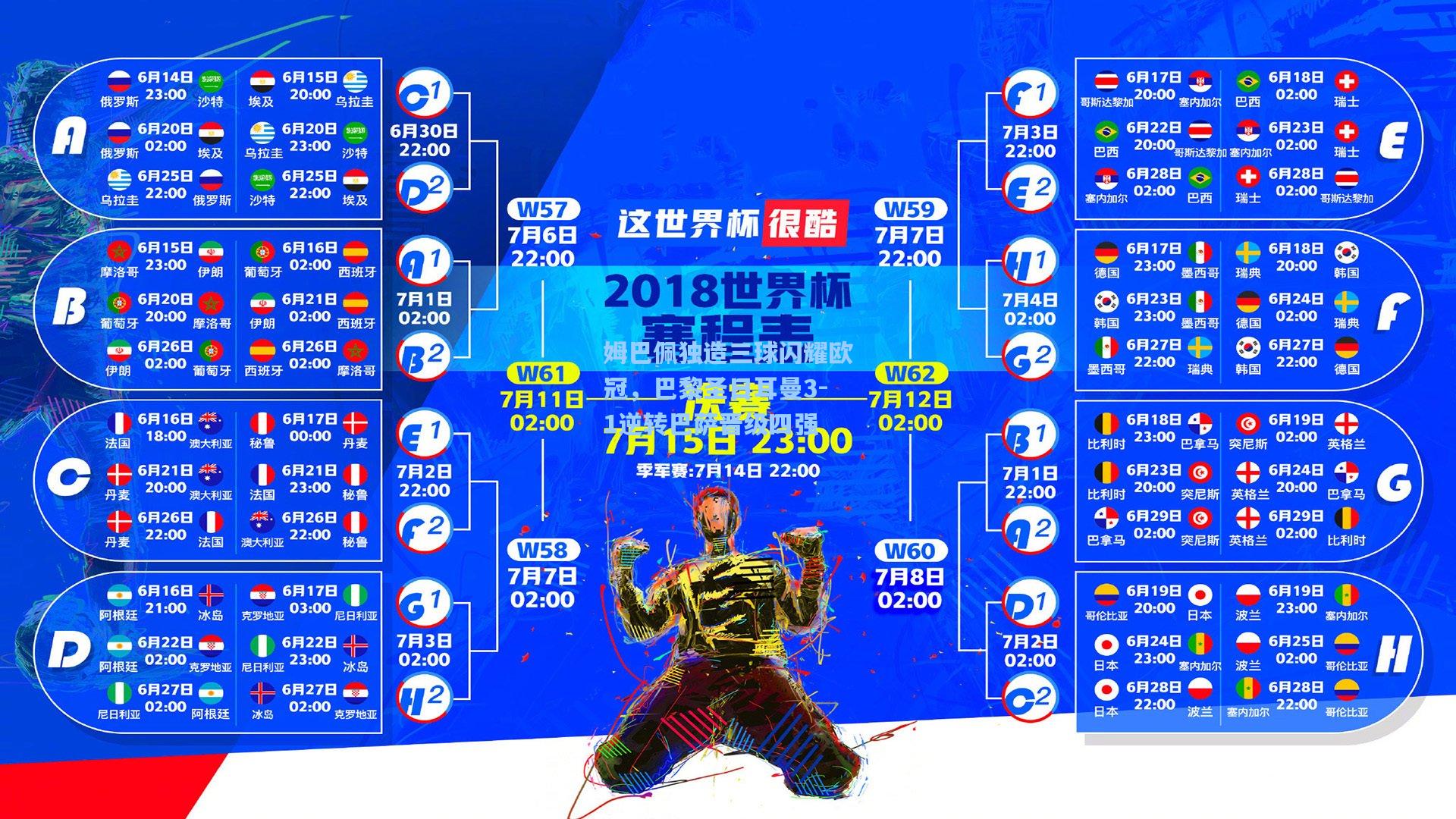 姆巴佩独造三球闪耀欧冠，巴黎圣日耳曼3-1逆转巴萨晋级四强